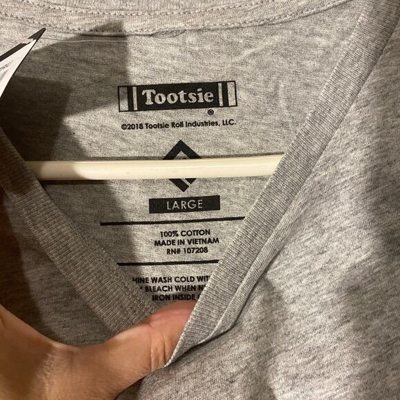 Tootsie Gray Cotton Blend Tootsie Pop Logo Graphic Novelty T-Shirt Men Sz L - Picture 6 of 8